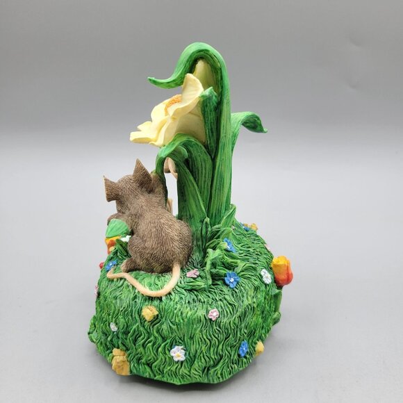 Charming Tails Hangin Around Musical Figurine Mice Snail Flower Silvestri - Picture 5 of 9